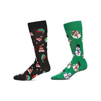 Men's 2 Pair Pack Novelty Holiday Crew Socks