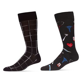 Men's 2 Pair Pack Novelty Profession Crew Socks