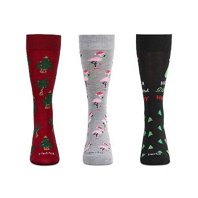 Men's 3 Pair Pack Holiday Novelty Crew Socks