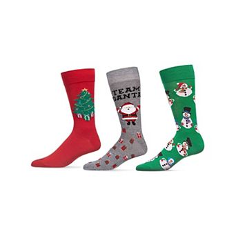 Men's 3 Pair Pack Holiday Novelty Crew Socks