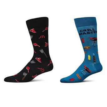 Men's 2 Pair Pack Novelty Food and Drink Crew Socks