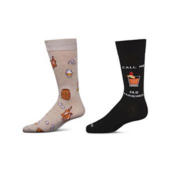 Men's 2 Pair Pack Novelty Food and Drink Crew Socks