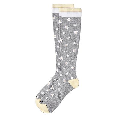 Daisies Cotton Blend 15-20 mmHg Graduated Compression Socks