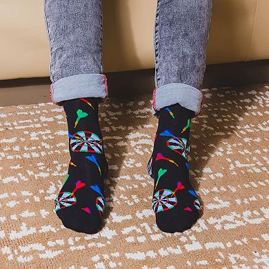 Men's 2 Pair Pack Novelty Let's Play Darts Crew Socks