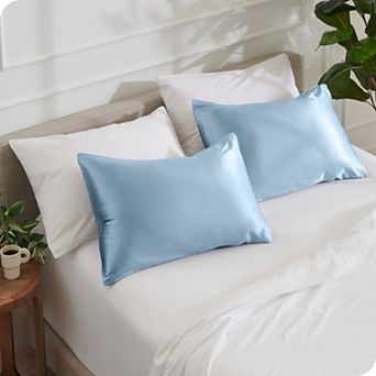 Bare Home Satin Zipper Closure Pillowcase Set