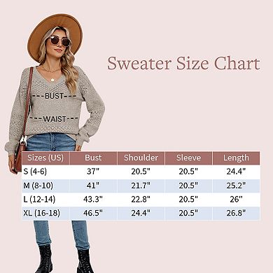 Chic & Cozy Crochet Sweater for Women - Lightweight V-Neck Top