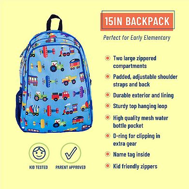 Trains, Planes & Trucks 15 Inch Backpack