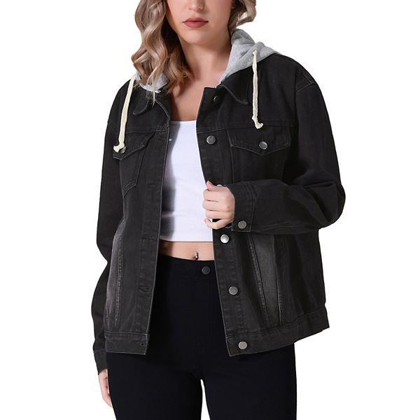 Pocketd Button Up Detachable Hooded Denim Jacket