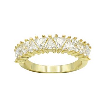City Luxe Gold Tone Triangle Cubic Zirconia Ring