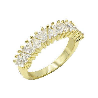City Luxe Gold Tone Triangle Cubic Zirconia Ring