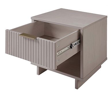 MANHATTAN COMFORT Granville Modern 1-Drawer Solid Wood Nightstand 2-piece Set