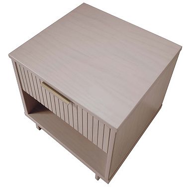 MANHATTAN COMFORT Granville Modern 1-Drawer Solid Wood Nightstand 2-piece Set