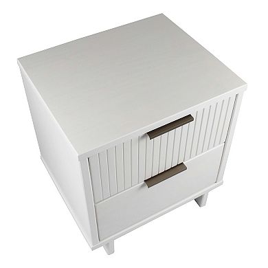 MANHATTAN COMFORT Granville Modern 2-Drawer Solid Wood Nightstand 2-piece Set