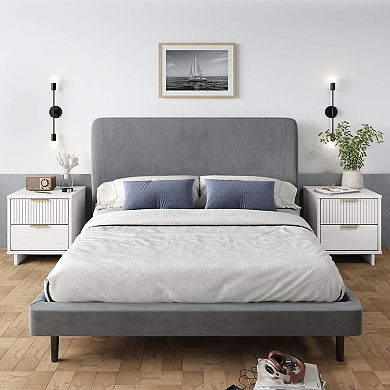 MANHATTAN COMFORT Granville Modern 2-Drawer Solid Wood Nightstand 2-piece Set