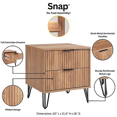 MANHATTAN COMFORT Dumbo Modern 2-Drawer Nightstand