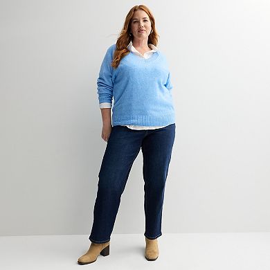 Plus Size Sonoma Goods For Life® V-Neck Pullover Sweater