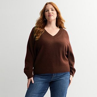 Plus Size Sonoma Goods For Life® V-Neck Pullover Sweater