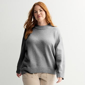 Plus Size Sonoma Goods For Life® Cozy Crew Neck Pullover Sweater