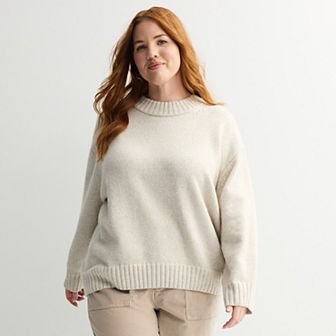 Plus Size Sonoma Goods For Life® Cozy Crew Neck Pullover Sweater