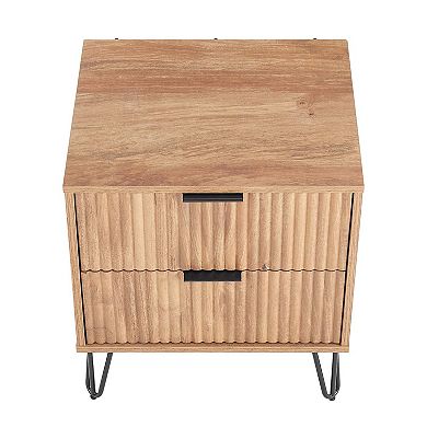 MANHATTAN COMFORT Dumbo Modern 2-Drawer Nightstand 2-piece Set