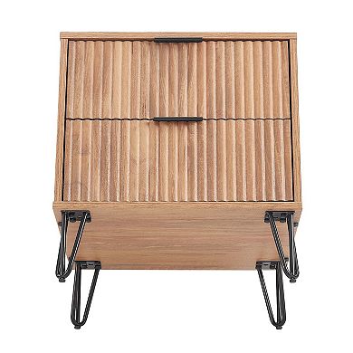 MANHATTAN COMFORT Dumbo Modern 2-Drawer Nightstand 2-piece Set