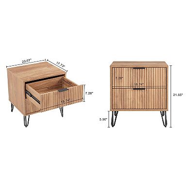MANHATTAN COMFORT Dumbo Modern 2-Drawer Nightstand 2-piece Set