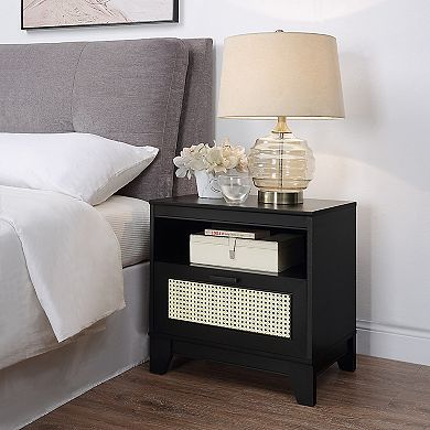 MANHATTAN COMFORT Sheridan Modern Cane Nightstand