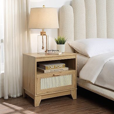 MANHATTAN COMFORT Sheridan Modern Cane Nightstand