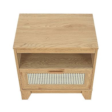 MANHATTAN COMFORT Sheridan Modern Cane Nightstand 2-piece Set