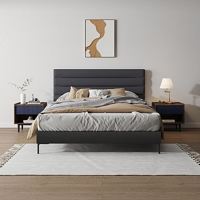 MANHATTAN COMFORT 2-Piece Duane Modern 1-Drawer Ribbed Nightstand Set