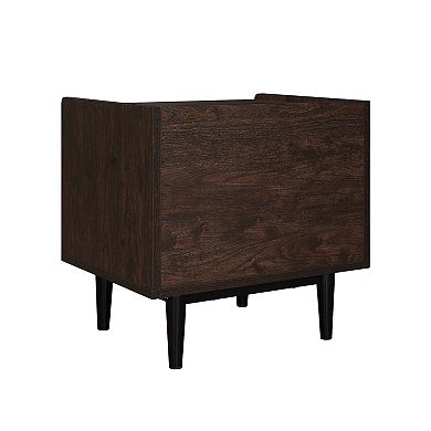 MANHATTAN COMFORT 2-Piece Duane Modern 1-Drawer Ribbed Nightstand Set