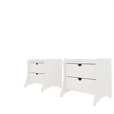 MANHATTAN COMFORT Coney Mid-Century Modern 2-Drawer Nightstand 2-piece Set