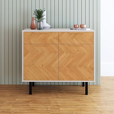 MANHATTAN COMFORT Liam Mid-Century Modern 4-Shelf Sideboard