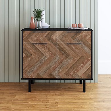 MANHATTAN COMFORT Liam Mid-Century Modern 4-Shelf Sideboard