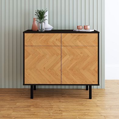 MANHATTAN COMFORT Liam Mid-Century Modern 4-Shelf Sideboard