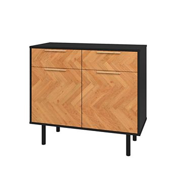 MANHATTAN COMFORT Liam Mid-Century Modern 4-Shelf Sideboard