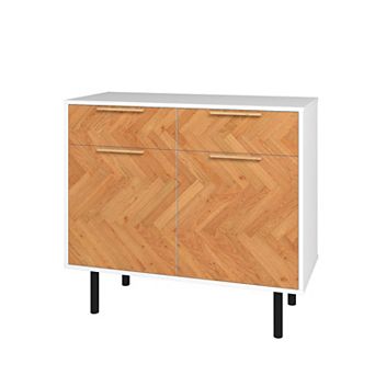 MANHATTAN COMFORT Liam Mid-Century Modern 4-Shelf Sideboard