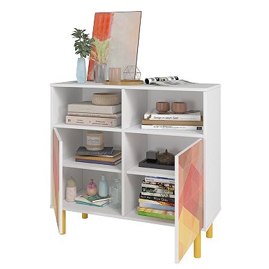 MANHATTAN COMFORT Retro Mid-Century Modern 6-Shelf Sideboard