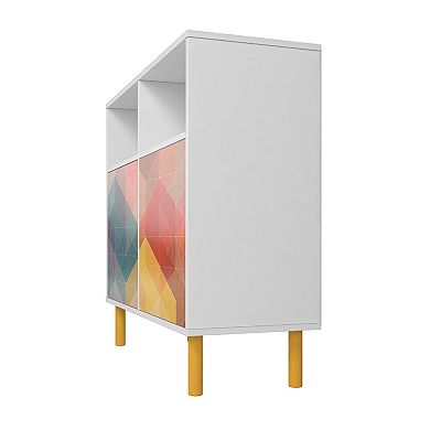 MANHATTAN COMFORT Retro Mid-Century Modern 6-Shelf Sideboard
