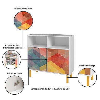 MANHATTAN COMFORT Retro Mid-Century Modern 6-Shelf Sideboard