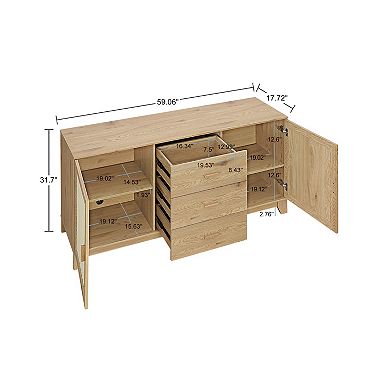 MANHATTAN COMFORT Sheridan Modern Cane Sideboard