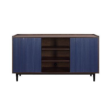 MANHATTAN COMFORT Duane Modern 7-Shelf Ribbed Sideboard