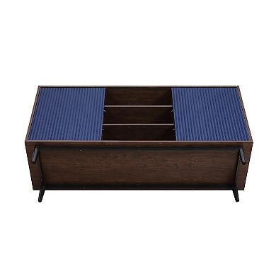 MANHATTAN COMFORT Duane Modern 7-Shelf Ribbed Sideboard