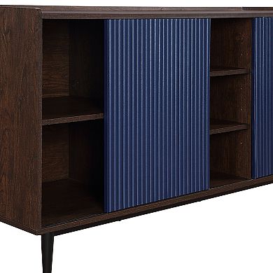 MANHATTAN COMFORT Duane Modern 7-Shelf Ribbed Sideboard