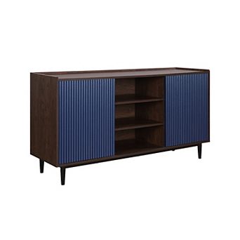 MANHATTAN COMFORT Duane Modern 7-Shelf Ribbed Sideboard