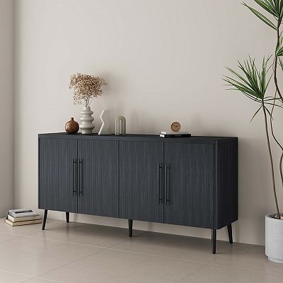MANHATTAN COMFORT Jodie Mid-Century Modern 8-Shelf Sideboard