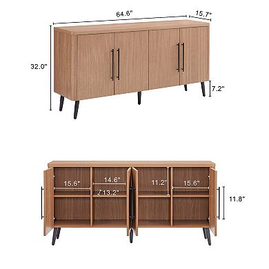 MANHATTAN COMFORT Jodie Mid-Century Modern 8-Shelf Sideboard