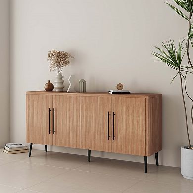 MANHATTAN COMFORT Jodie Mid-Century Modern 8-Shelf Sideboard