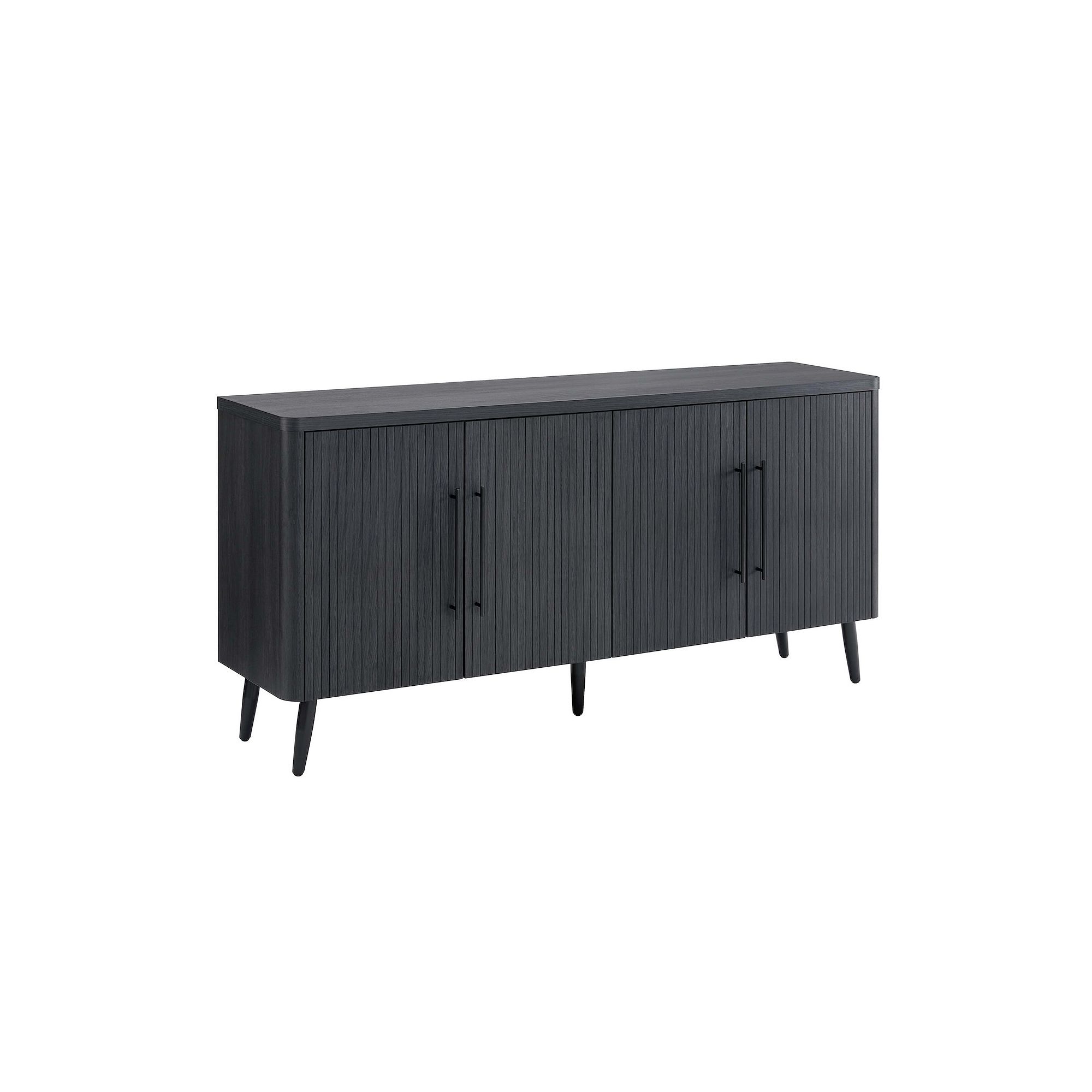 MANHATTAN COMFORT Jodie Mid-Century Modern 8-Shelf Sideboard, Grey Gray