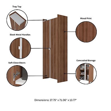 MANHATTAN COMFORT Ratzer Mid-Century Modern 11-Shelf Storage Cabinet